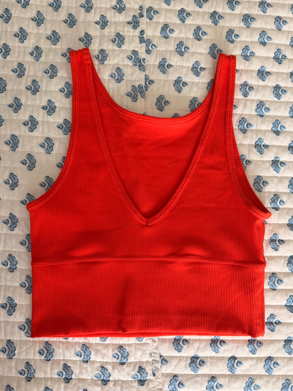 Lululemon Reversible Ribbed Longline Sports Bra Tank Coral Orange Size Small